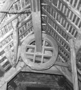 Little Aston Mill, Aldridge - sack hoist drum and pulley