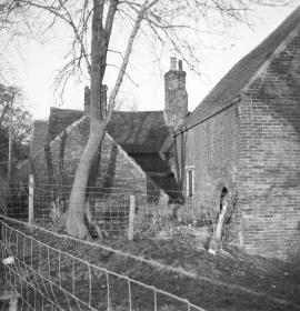 Little Aston Mill, Aldridge - the old farmhouse and the headrace to the wheelhouse