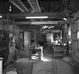 Longnor Mill, Heathylee - saws, etc in mill