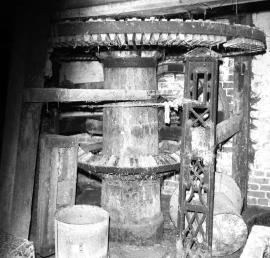 Smestow Mill, Wombourne - close-up view of crown wheels, etc