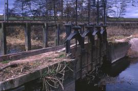 Worston Mill, Worston - sluicegates at the overflow from the headrace