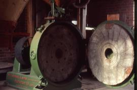 Worston Mill, Worston - pair of vertical stones in the mill