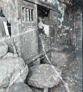 Moulin de Kerleodin, Cleden-Cap-Sizun, Finistere, France - interior - miller's bed