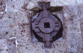 Weston Jones Mill, Weston Jones - centre of a stone showing balance rynd (gimbals)