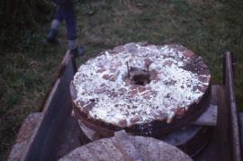 Weston Jones Mill, Weston Jones - millstones on trailer for Avoncroft Museum