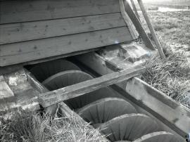 Archimedes screw, Clairmarais smock drainage mill, Pas de Calais, France