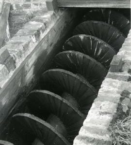 Archimedes screw, Clairmarais smock drainage mill, Pas de Calais, France