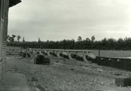 New sails inserted into stock at Moulin de St Arnould, Steenvoorde, Terdeghem, Nord, France