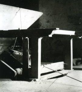 Horse and hopper, interior of unknown mill, France