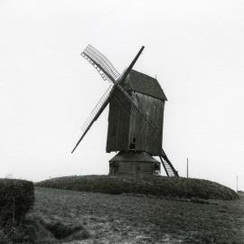Exterior, post mill at Steenvoorde, Nord, France