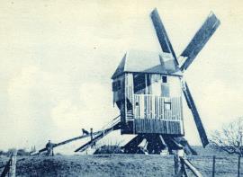 Postcard (with miller and dog?) at Moulin de Saint-Maxent, Somme, France