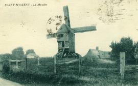 Postcard from H.A. Webster to Rex Wailes, Moulin de Saint-Maxent, Somme, France