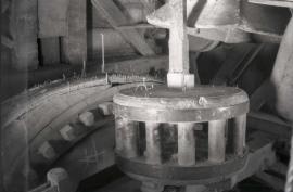 Interior, brakewheel and lantern wallower, unidentified mill, Pas de Calais, France