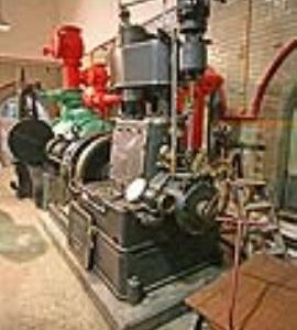 Bellis and Morcome engine to drive generator, Solway Mills, Silloth