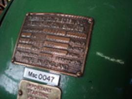 Plate on engine, Clarence Mills, Hull