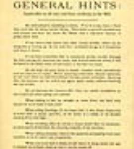 "General hints: Applicable to all men and boys working in the Mill."