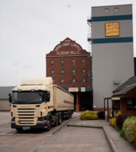 Albion Mills, Worksop, showing reception office and output weighbridge