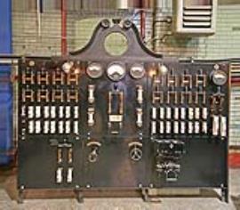 Switchboard in engine room, Solway Mills, Silloth