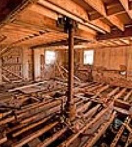 Upright shaft at centre of stone floor, Bowman's Mill, Astwick