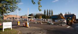 View of flour mill from visitor centre, Holme Mills, Holme