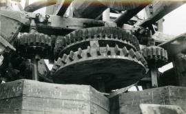 Stone nuts and great spur wheel in Cutmaple Mill, Sible Hedingham