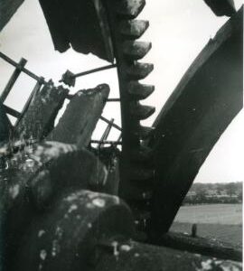 "Saughall Gibbet mill Wirrall burnt brake wheel"