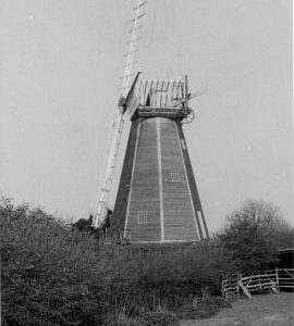 View of mill and surrounding area, smock mill, West Kingsdown
