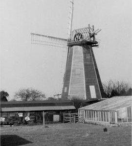 View of mill and surrounding buildings, smock mill, West Kingsdown
