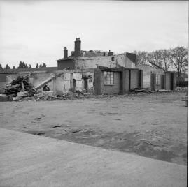 Unidentified watermill remains after a fire