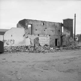 Unidentified watermill remains after a fire