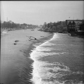 View along Chester Weir towards Handbridge Snuff Mills