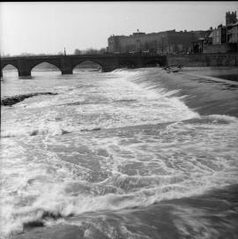 View towards Dee Bridge and Chester Weir from Handbridge Snuff Mills