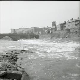 View towards Dee Bridge and Chester Weir from Handbridge Snuff Mills
