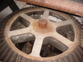 Bishopstoke Mill, now called Shears Mill, left hand turbine showing Armfield name