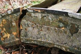 East Meon, Frogmore Mill, waterwheel marking "W ? I?vory & Son"