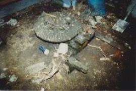 Shawford, Shawford Mill, HMG restoration, crown wheel of turbine