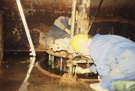 Shawford, Shawford Mill, HMG restoration, turbine top separated