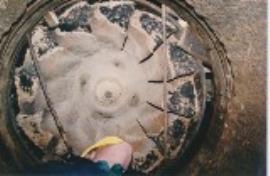 Shawford, Shawford Mill, HMG restoration, turbine from below