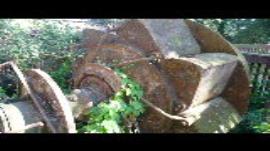 Sopley, Sopley Mill, turbine decaying outside