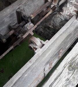 Mildenham Mill, North Claines - winding gear of south waterwheel