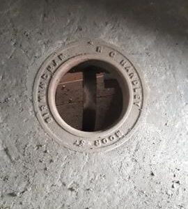 Mildenham Mill, North Claines - stone with Handley eye ring