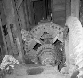 Cleobury North Mill, Cleobury North - the main gears, pit wheel on right