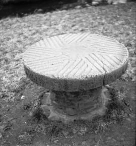 Coopers Mill, Kinlet, Wyre Forest - a millstone made into a "table"