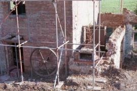 Tuck Mill, Brotheridge Green - pentrough of the waterwheel, and the outside pulley