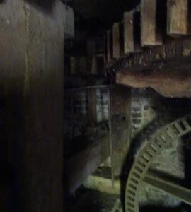 Wickhamford Mill, Wickhamford - part of great spur wheel and pit wheel, and upstream stone nut