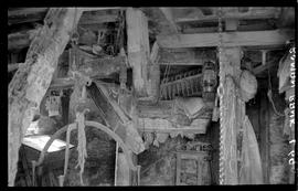 Roman Bank Mill, Long Sutton, Smock mill, interior showing bolter